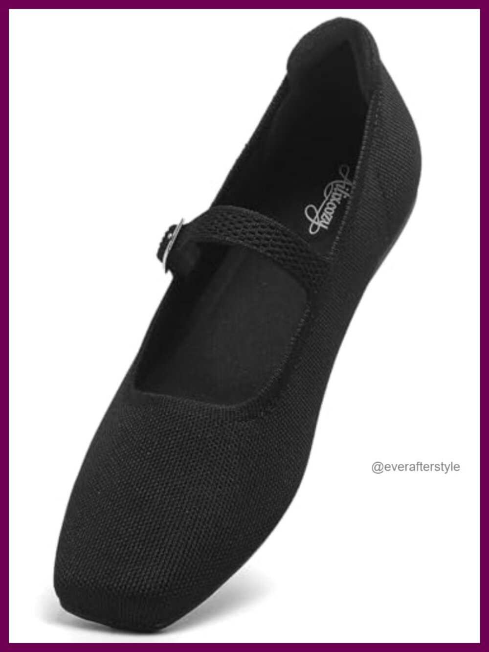 Square Toe Mary Jane Ballet Flats with Arch Support Washable Knit Comfortable